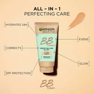 بی بی کرم گارنیر کلاسینگ رنگ لایت حاوی هیالورونیک و آلوئه ورا Garnier BB Cream Classic Light 3 600x600 1