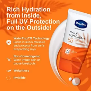 کرم ضد آفتاب آبرسان دیلی سان SPF 50 وازلین 50 میلی لیتر 3 کرم ضد آفتاب وازلین مدل دیلی سان SPF50 2