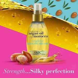 اسپری روغن آرگان اوجی ایکس 118 میلیلیتر 3 OGX Renewing Argan Oil of Morocco Weightless Healing Dry Oil 118ml 5