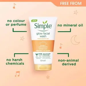 ژل شستشو صورت ویتامین سی GLOW سیمپل 3 Simple Express Glow Clay Polish Face Wash3