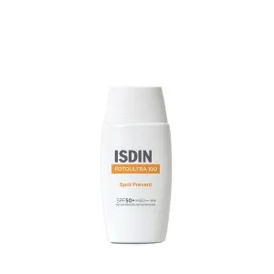 مایع ضد آفتاب اسپات پرونت SPF 50 بی رنگ ایزدین ۵۰ میلی‌لیتر