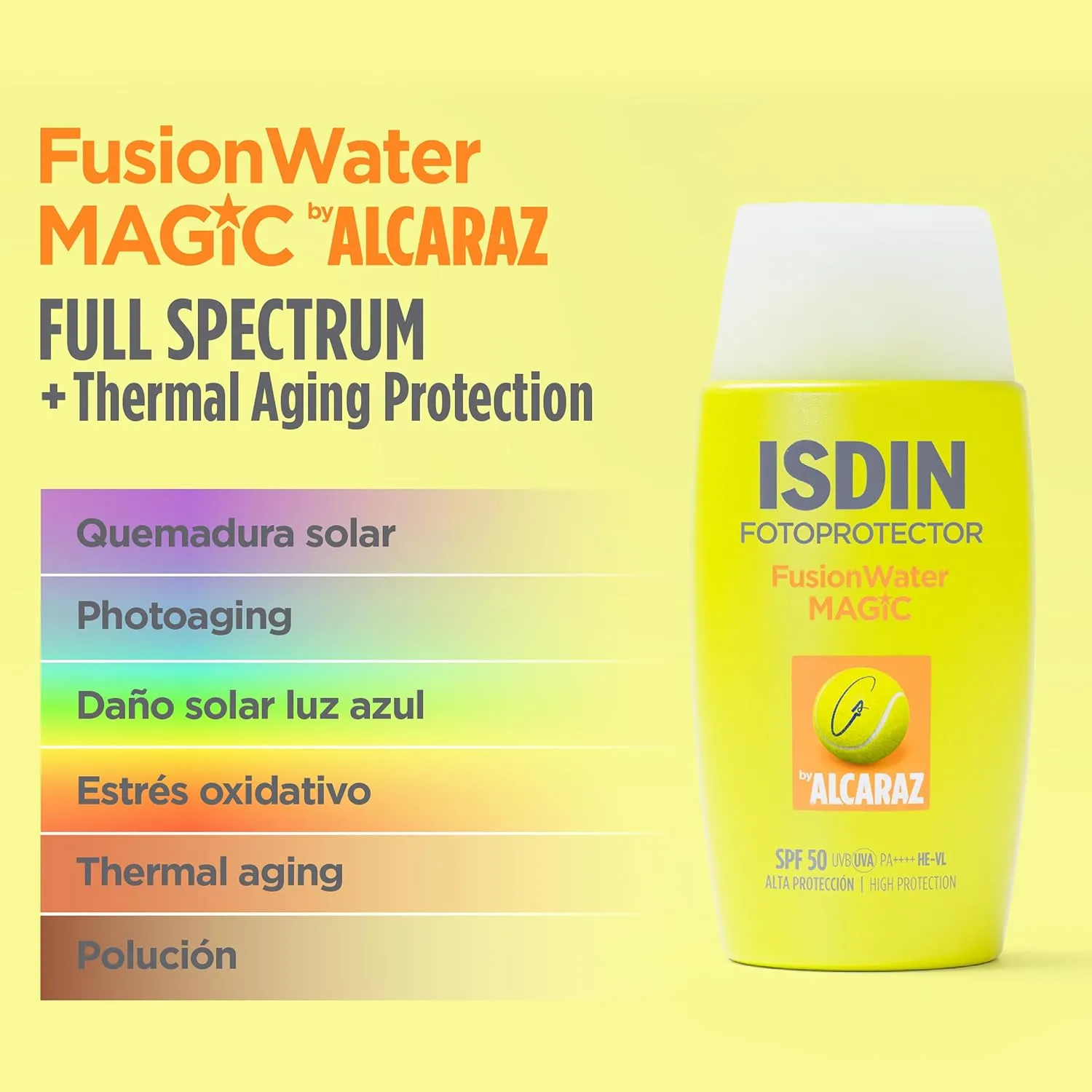 ضد آفتاب فیوژن واتر مجیک آلکاراز SPF 50 بی رنگ ایزدین ۵۰ میلیلیتر 2 ضد آفتاب فیوژن واتر مجیک آلکاراز SPF 50 بی رنگ ایزدین ۵۰ میلیلیتر