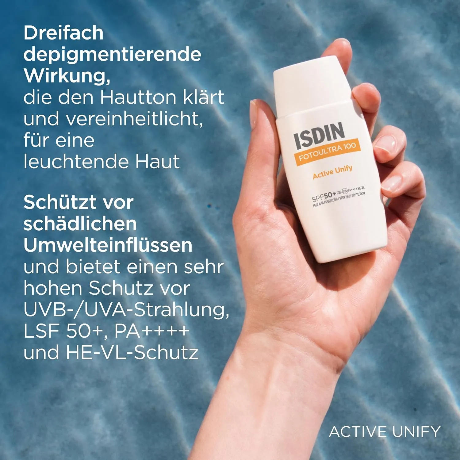 مایع ضد آفتاب روشن کننده اکتیو یونیفای SPF 50 بی رنگ ایزدین ۵۰ میلیلیتر 2 مایع ضد آفتاب روشن کننده اکتیو یونیفای SPF 50 بی رنگ ایزدین ۵۰ میلیلیتر