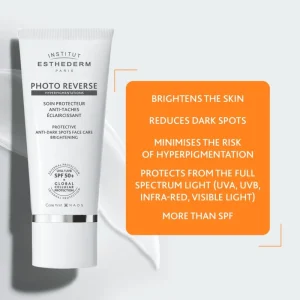 کرم ضد آفتاب فوتو ریورس بی رنگ استادرم 50 میلیلیتر 5 institut esthederm photo reverse brightening protective anti dark spots face care spf 50 313656
