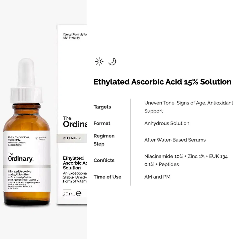 محلول اتیله اسکوربیک 15% روشن کننده پوست اوردینری 3 محلول اتیله اسکوربیک 15% روشن کننده پوست اوردینری