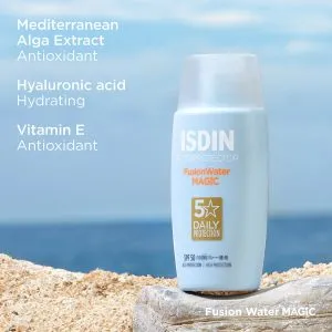 کرم ضد آفتاب فیوژن واتر مجیک SPF 50 بی رنگ ایزدین ۵۰ میلیلیتر 7 uk 1349 th fpfusionwatermagicspf5050ml ingredients 4
