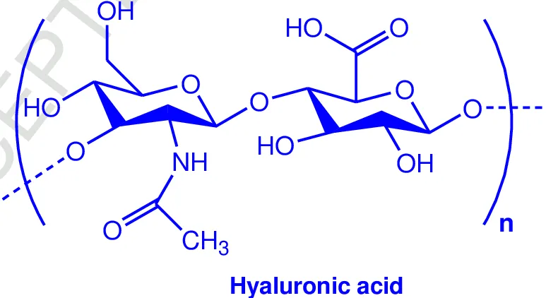 Chemical structure of hyaluronic acid